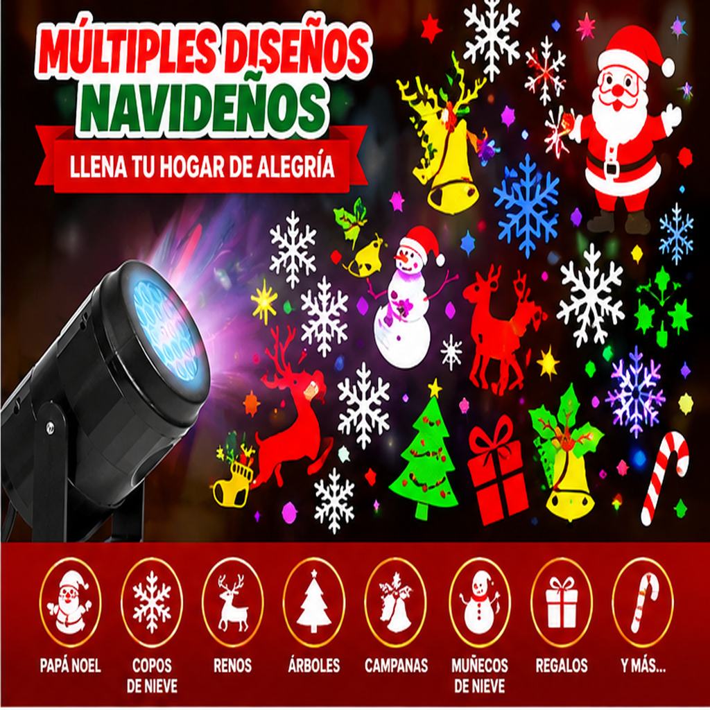 Proyector LED Navideño Mágico Multicolor