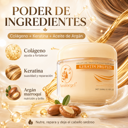 Mascarilla Capilar Aomimegel con Colágeno, Keratina y Aceite de Argán