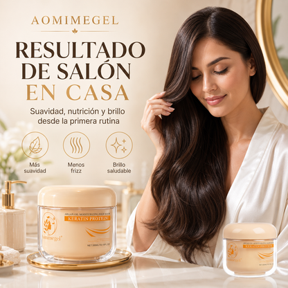 Mascarilla Capilar Aomimegel con Colágeno, Keratina y Aceite de Argán