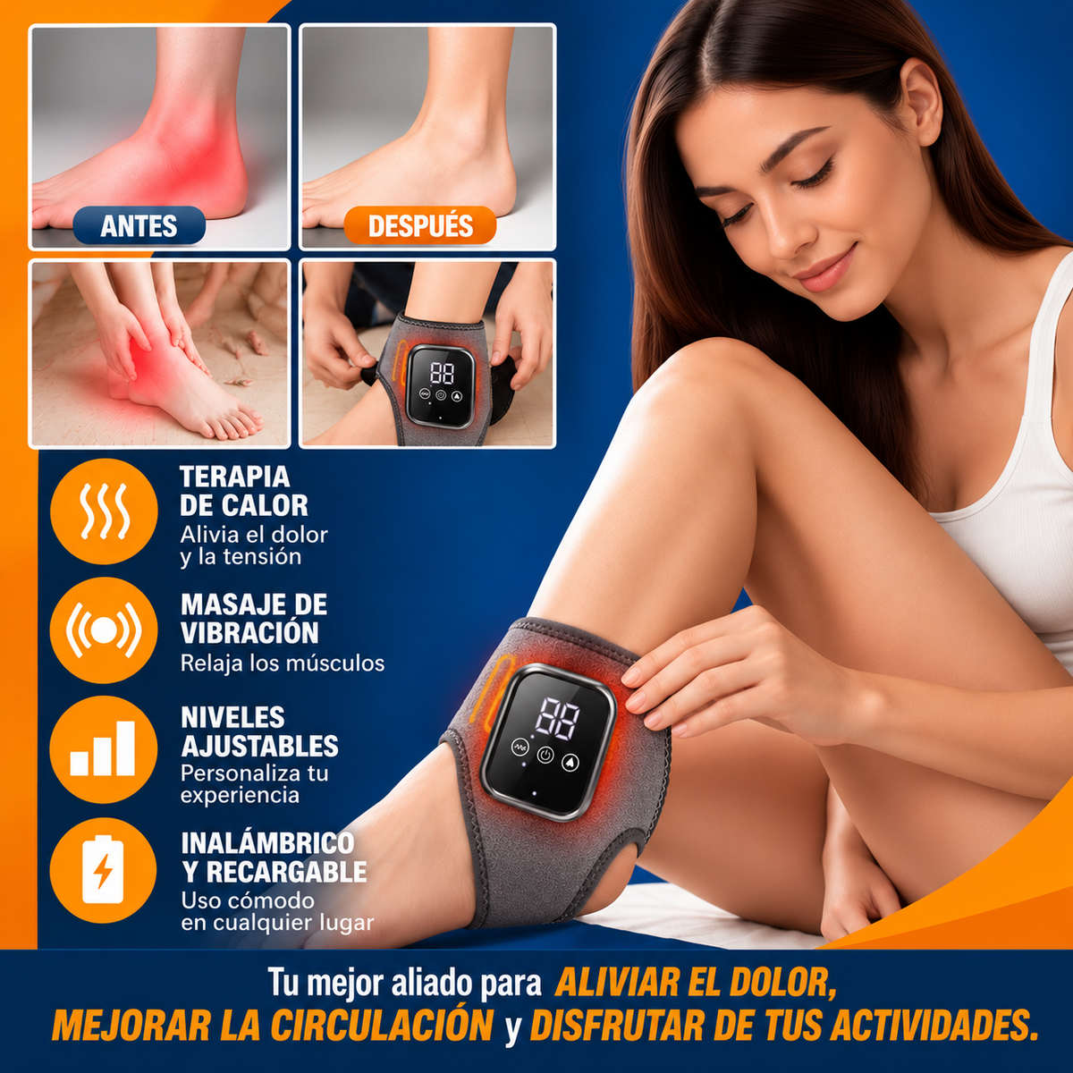 Tobillo Relax Pro™ – Calor y Masaje